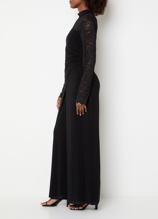 Joseph Ribkoff Jumpsuit met details van kant - voorkant 2 zwart