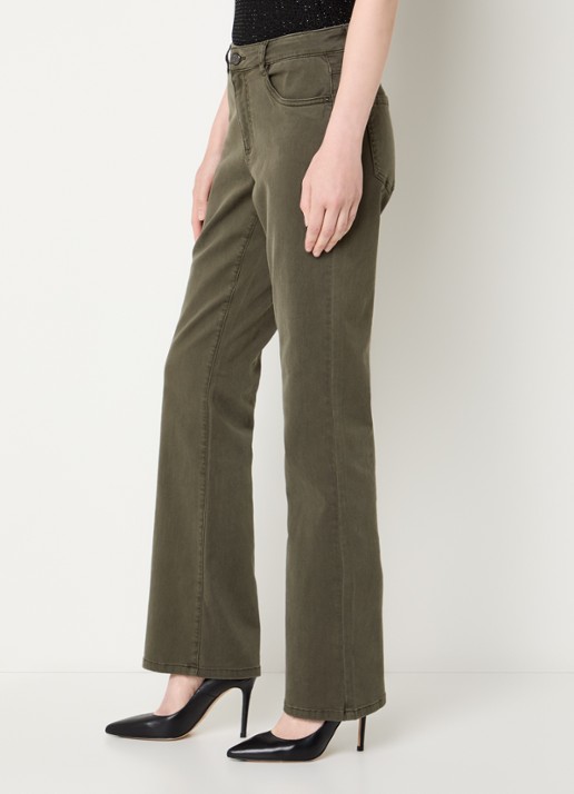 Joseph Ribkoff Low waist skinny fit jeans met gekleurde wassing - detail 2 olijfgroen