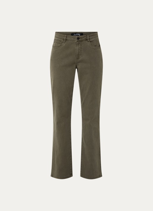 Joseph Ribkoff Low waist skinny fit jeans met gekleurde wassing - voorkant 3 olijfgroen