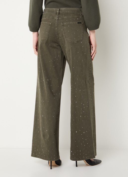 Joseph Ribkoff Low waist straight fit jeans met gekleurde wassing - achterkant 5 olijfgroen