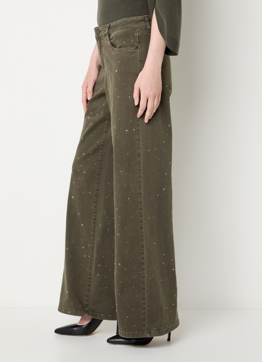 Joseph Ribkoff Low waist straight fit jeans met gekleurde wassing - detail 4 olijfgroen