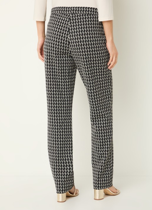 Joseph Ribkoff Low waist tapered fit broek met print - achterkant zwart