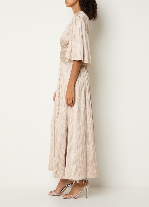 Joseph Ribkoff Maxi tuniekjurk met V-hals - voorkant 3 beige
