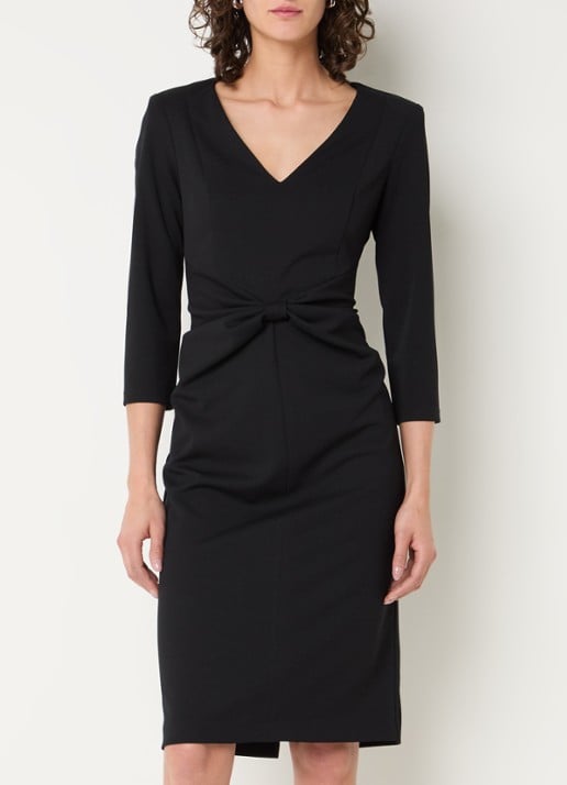 Joseph Ribkoff Midi jurk met schoudervulling en strikdetail