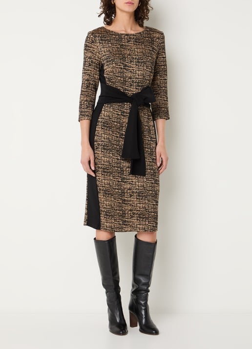 Joseph Ribkoff Midi jurk met strikceintuur