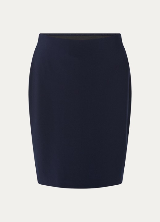 Joseph Ribkoff Midi kokerrok met stretch - voorkant donkerblauw