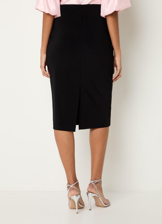 Joseph Ribkoff Midi rok met split - achterkant zwart