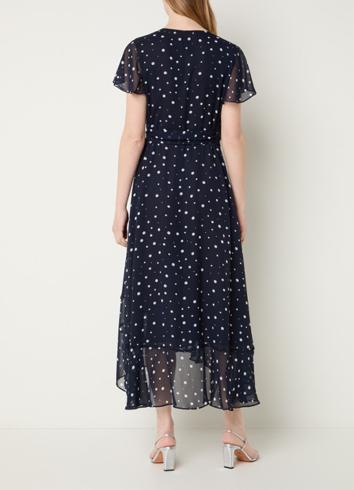 Joseph Ribkoff Midi tuniekjurk met print - achterkant 4 donkerblauw