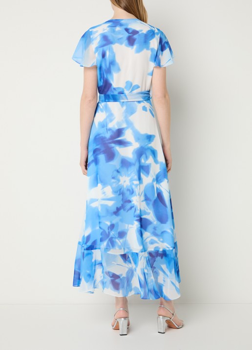 Joseph Ribkoff Midi tuniekjurk met print - achterkant 3 blauw
