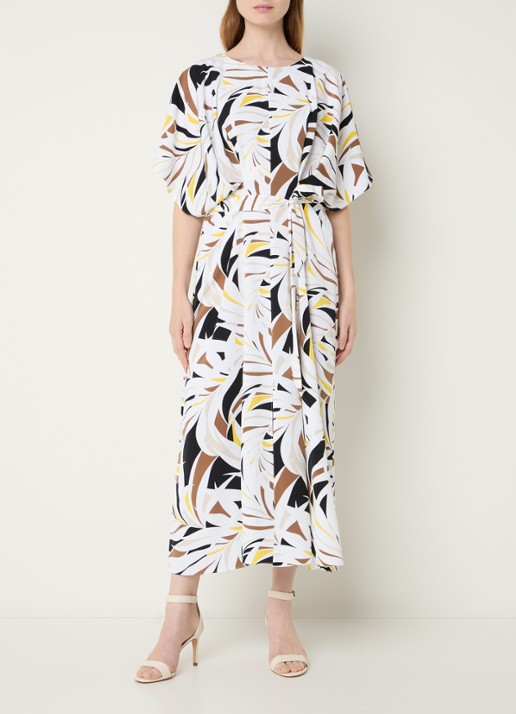 Joseph Ribkoff Midi tuniekjurk met strikceintuur en print
