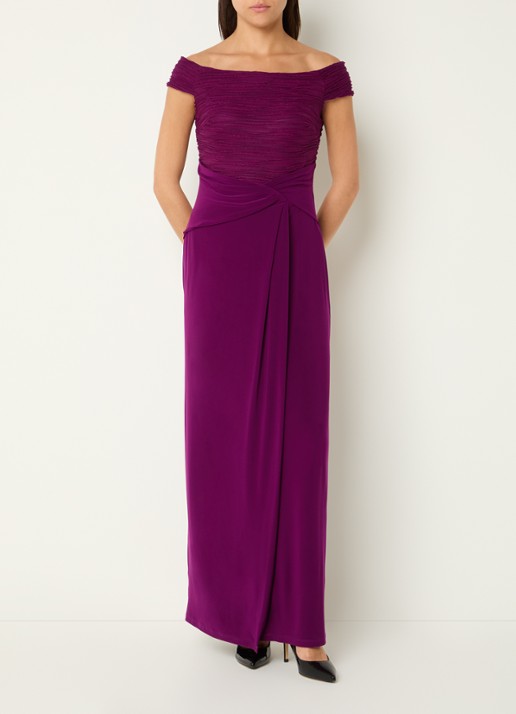 Joseph Ribkoff Off shoulder maxi jurk met lurex
