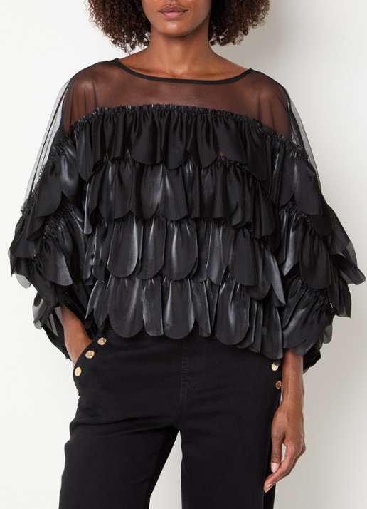 Joseph Ribkoff Semi-transparante top met glazende finish