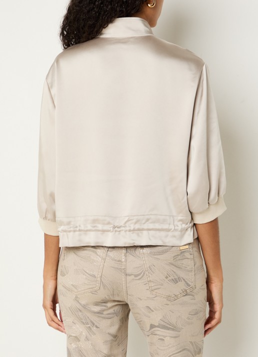 Joseph Ribkoff Sweatvest met steekzakken en trekkoord - achterkant beige