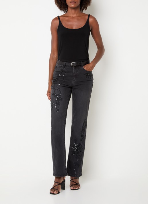 Joseph Ribkoff Tanktop met ronde hals - voorkant 2 zwart