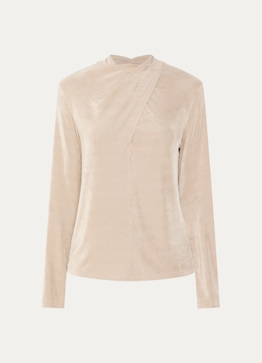 Joseph Ribkoff Top met overslag - voorkant 2 beige
