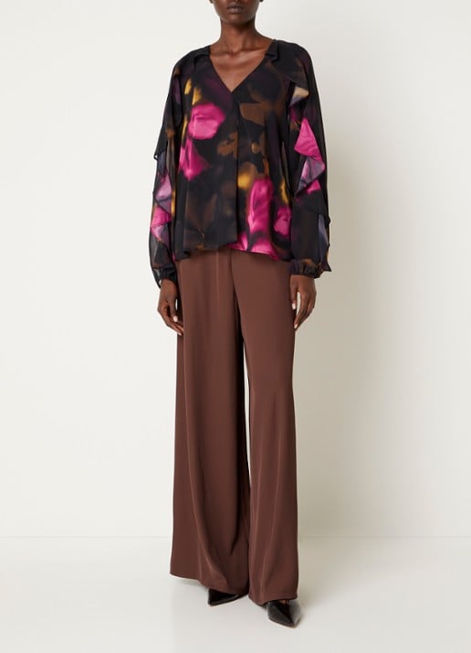 Joseph Ribkoff Top met print - voorkant 3 zwart