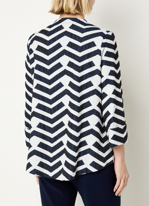 Joseph Ribkoff Tuniek met structuur en grafische print - achterkant 3 wit