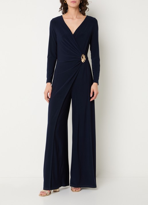 Joseph Ribkoff Wide fit jumpsuit met knoopdetail
