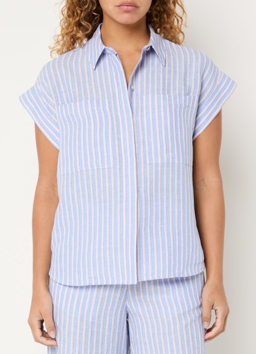 Josephine & Co Barndon blouse in linnenblend met streepprint