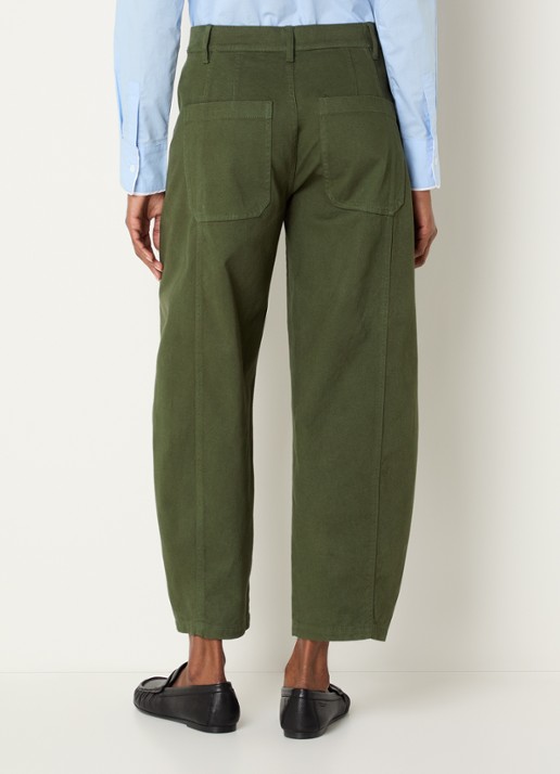Josephine & Co Basile high waist balloon fit broek met steekzakken - achterkant 4 legergroen