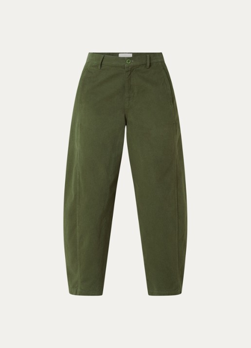Josephine & Co Basile high waist balloon fit broek met steekzakken - voorkant 2 legergroen
