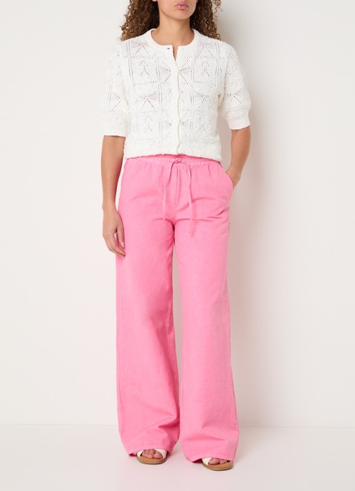 Josephine & Co Basma high waist chino met trekkoord - voorkant 2 roze