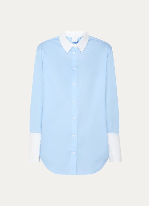 Josephine & Co Bax blouse met kraag - voorkant lichtblauw
