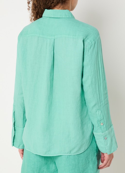 Josephine & Co Bazil blouse van linnen - achterkant 4 zeegroen