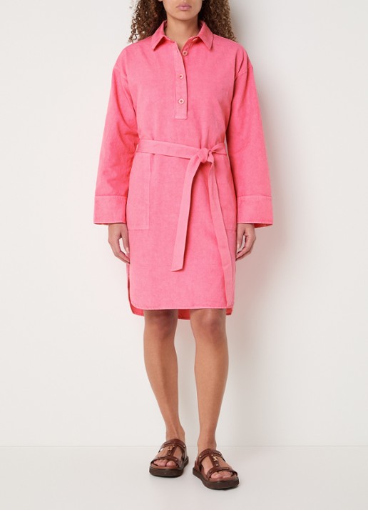 Josephine & Co Bella mini tuniekjurk met strikceintuur - voorkant 2 roze