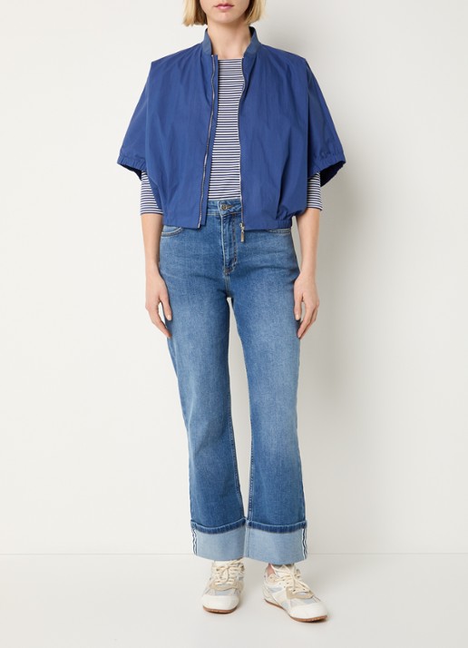 Josephine & Co Benedict cropped jack met vleermuismouw - voorkant 4 royalblauw