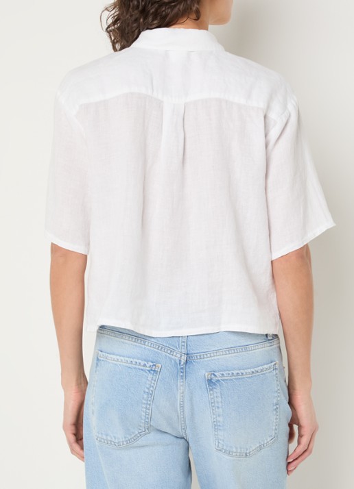 Josephine & Co Bertha blouse van linnen - achterkant 3 wit