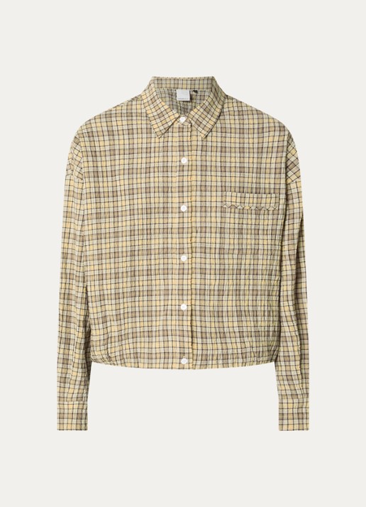 Josephine & Co Bink blouse met ruitdessin - voorkant 3 beige