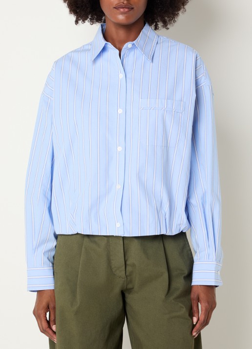 Josephine & Co Bink blouse met streepprint en borstzak