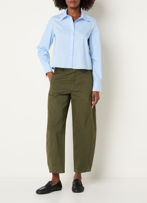 Josephine & Co Blouse met logoborduring - voorkant 3 lichtblauw