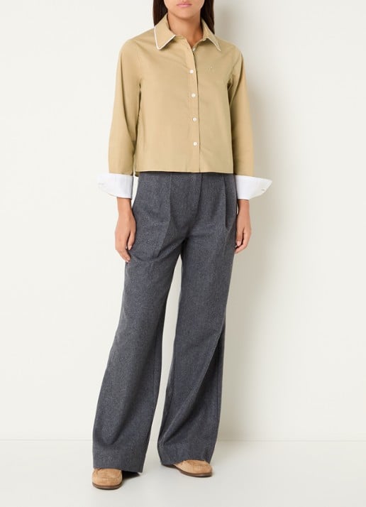 Josephine & Co Blouse met logoborduring - voorkant 2 camel