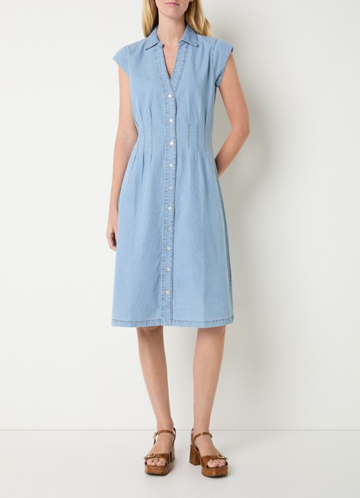 Josephine & Co Bo midi denimjurk met kraag