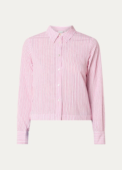 Josephine & Co Boaz blouse met streepprint - voorkant 2 donkerroze