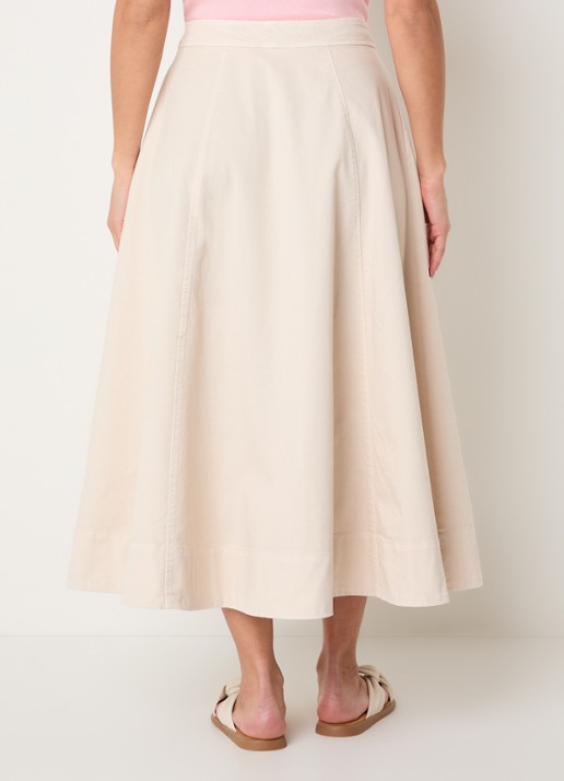 Josephine & Co Bobby midi A-lijn rok met steekzakken - achterkant 4 beige