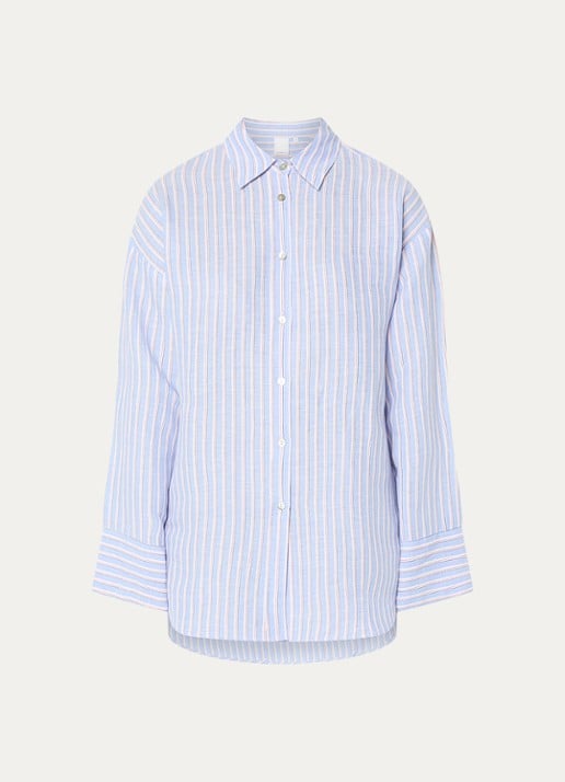Josephine & Co Brandy blouse met streepprint - voorkant 2 blauw