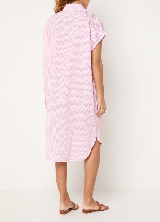 Josephine & Co Bree midi blousejurk met streepprint - achterkant 4 roze