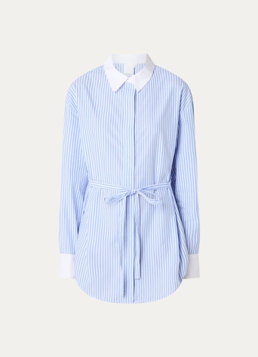 Josephine & Co Brice blouse lichtblauwe streep - voorkant lichtblauw