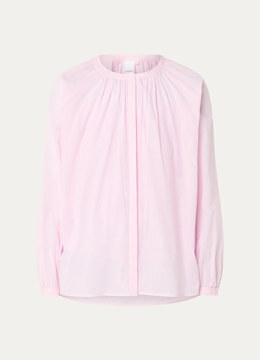 Josephine & Co Brooklynn blouse met stolpplooi en ballonmouw - voorkant lichtroze