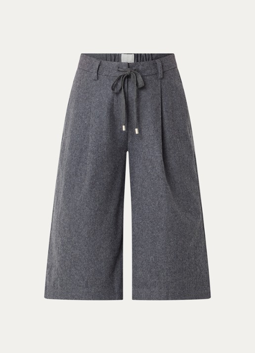 Josephine & Co Camden high waist wide fit korte broek - voorkant 2 donkergrijs