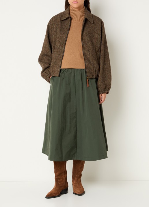 Josephine & Co Camelia jack in wolblend met ruitdessin - voorkant 3 bruin