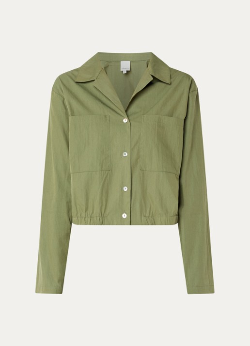 Josephine & Co Castor blouse met borstzakken - voorkant mosgroen