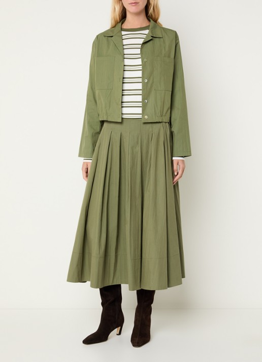 Josephine & Co Castor blouse met borstzakken - voorkant 2 mosgroen