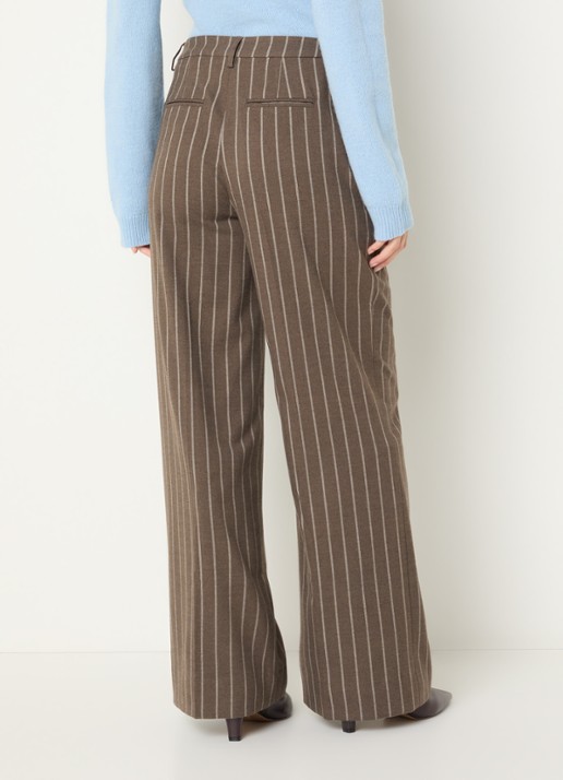 Josephine & Co Clio high waist wide fit pantalon met steekzakken - achterkant bruin