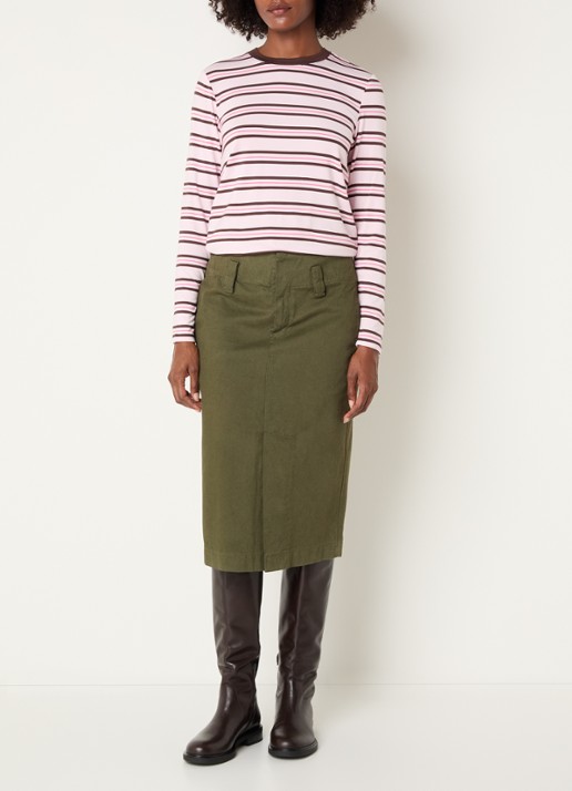 Josephine & Co Cosimo longsleeve met streepprint - voorkant 4 lichtroze