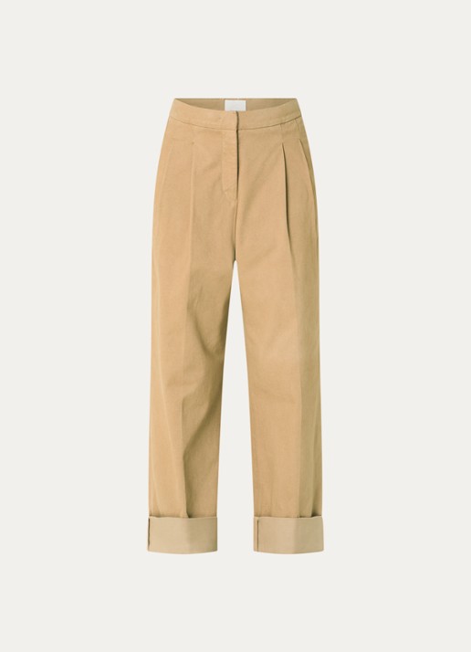 Josephine & Co Courtney high waist cropped loose fit chino met steekzakken - voorkant 2 camel
