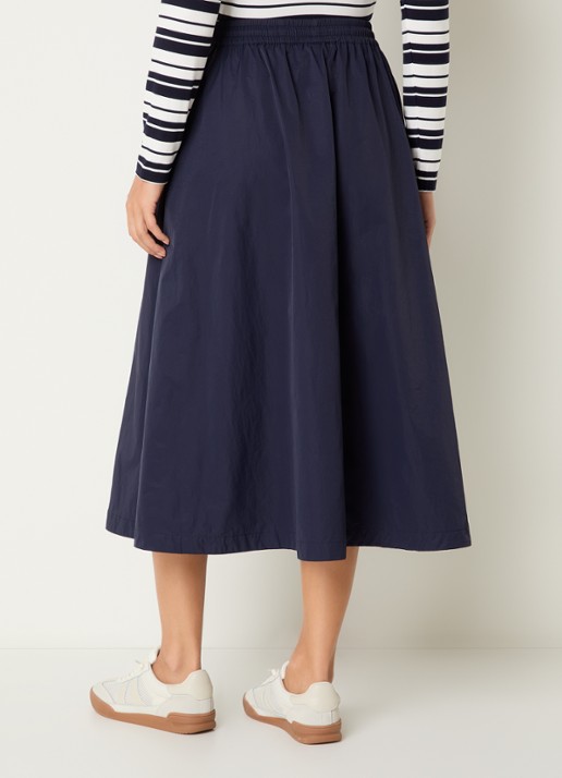Josephine & Co Cullen midi rok met trekkoord - achterkant 2 donkerblauw